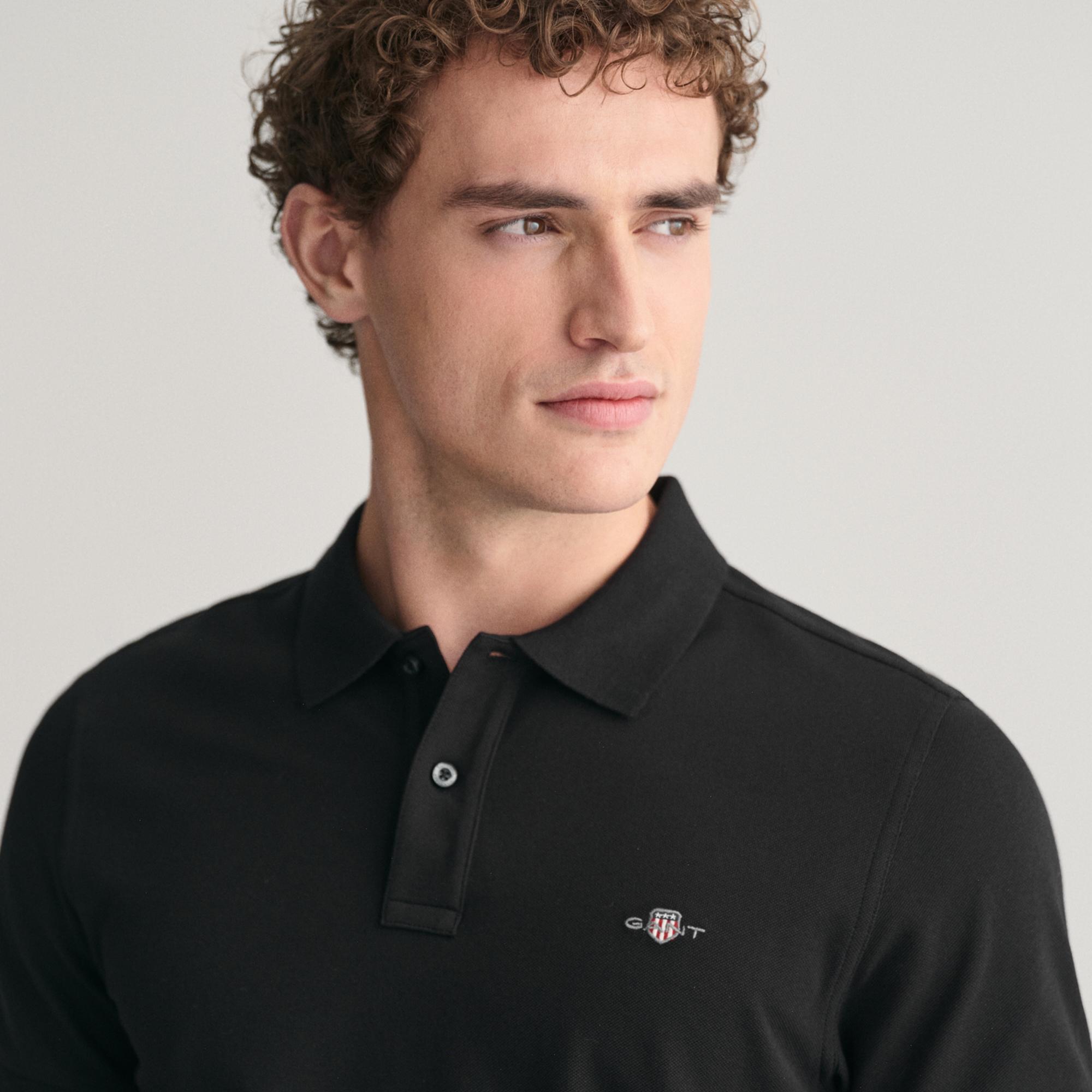 GANT Erkek Siyah Regular Fit Polo