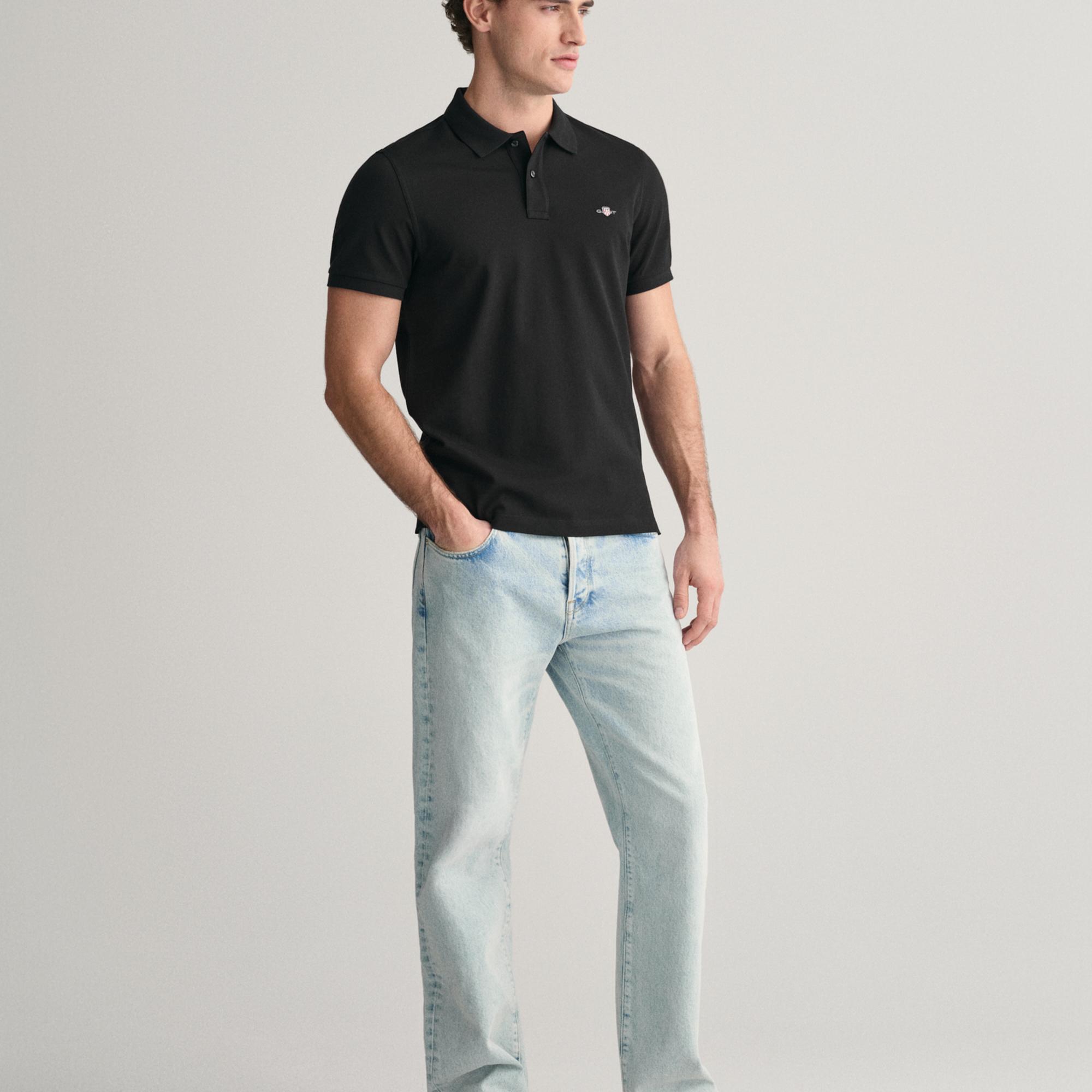 GANT Erkek Siyah Regular Fit Polo