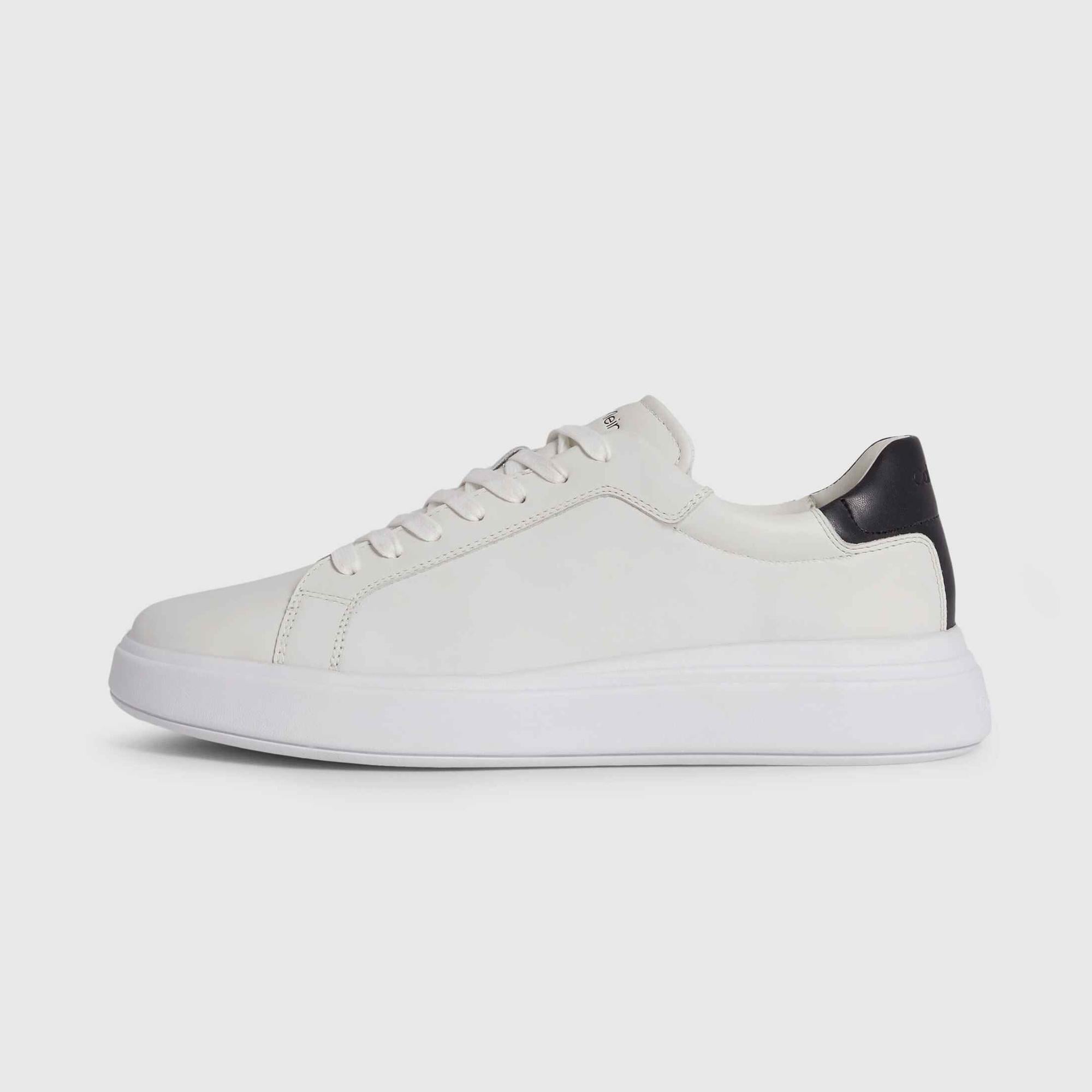 Calvin Klein Low Top Deri Erkek Beyaz Sneaker