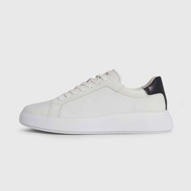  Calvin Klein Low Top Deri Erkek Beyaz Sneaker