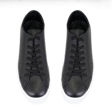  Kadın Siyah Deri Spor Ayakkabı