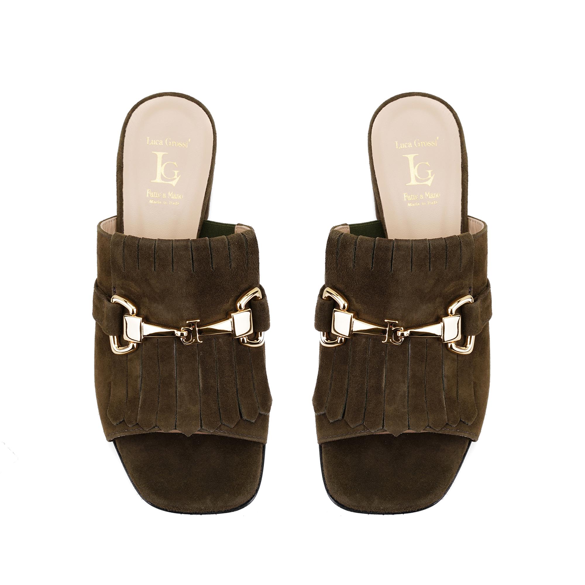 Luca Grossi Yeşil Toka Aksesuarlı Topuklu Terlik