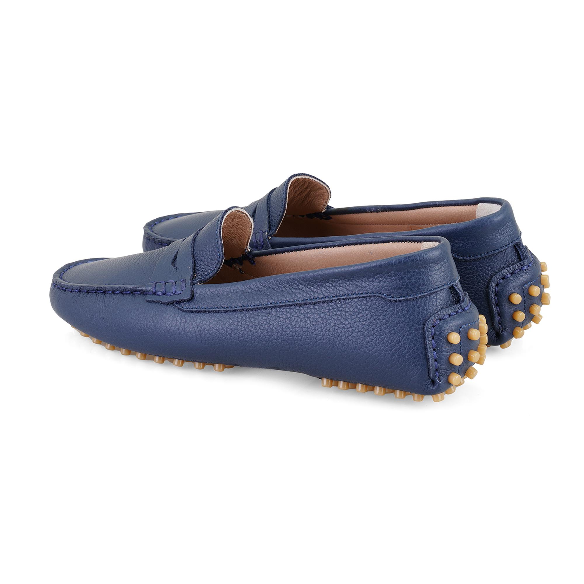 Kadın Lacivert Deri Loafer