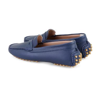  Kadın Lacivert Deri Loafer