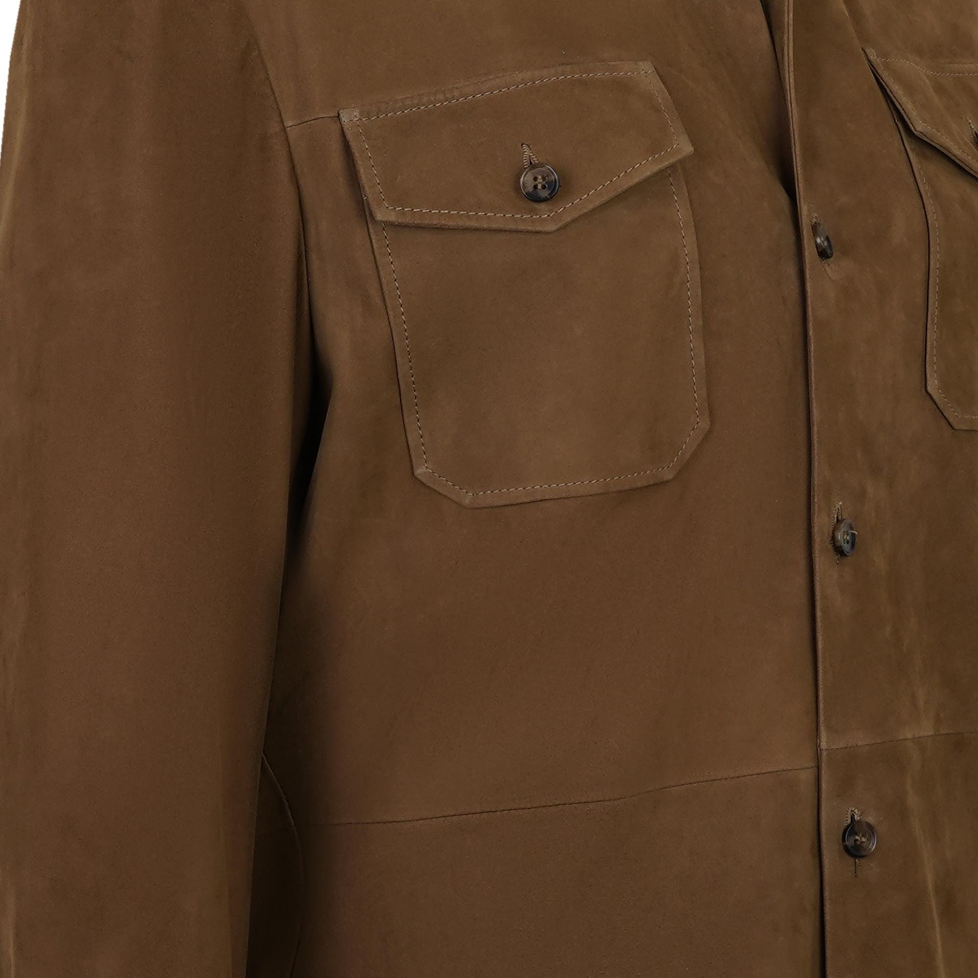 Amadeo Yeşil Erkek Süet Deri Gömlek