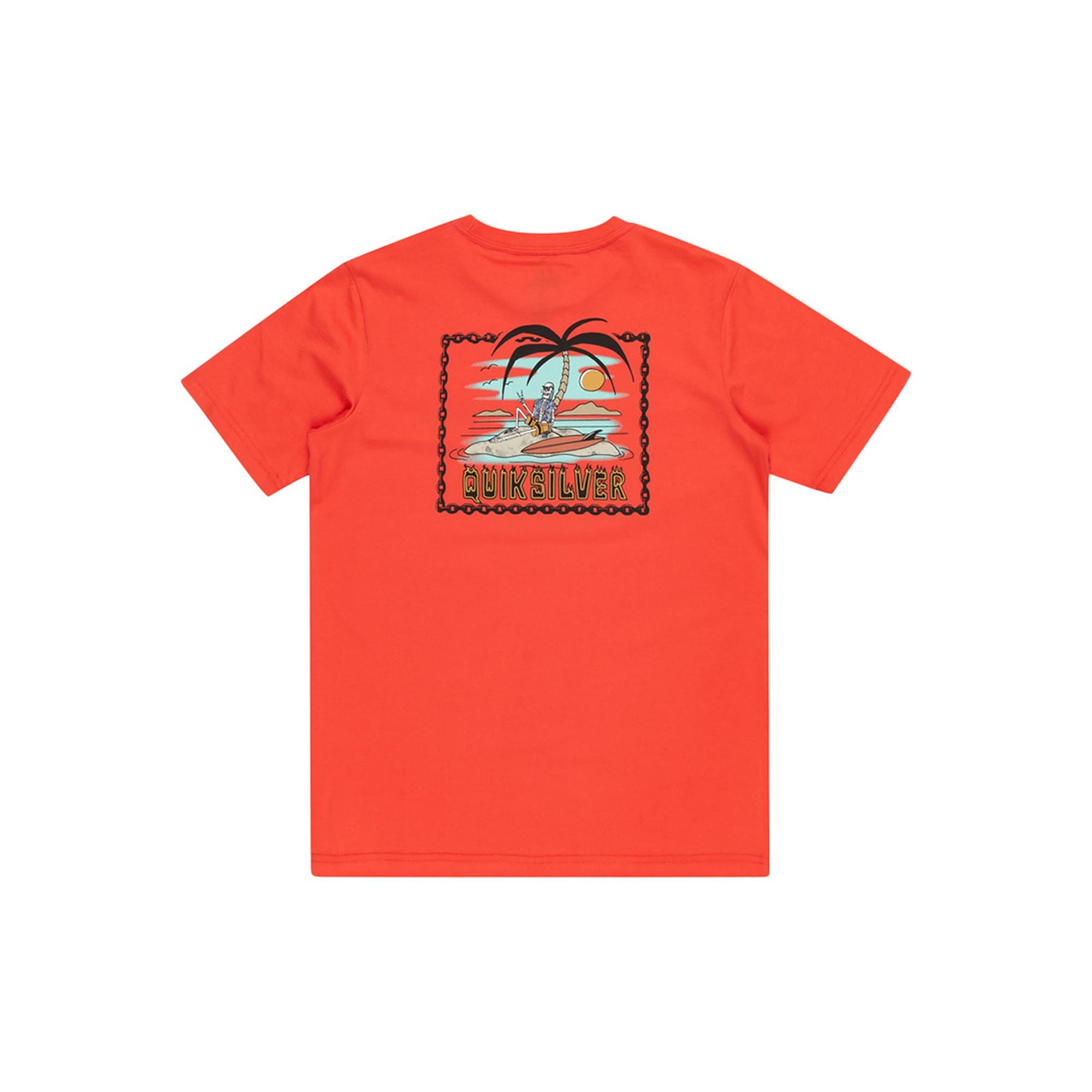 Quiksilver Marooned Youth Erkek Çocuk Kırmızı Tişört