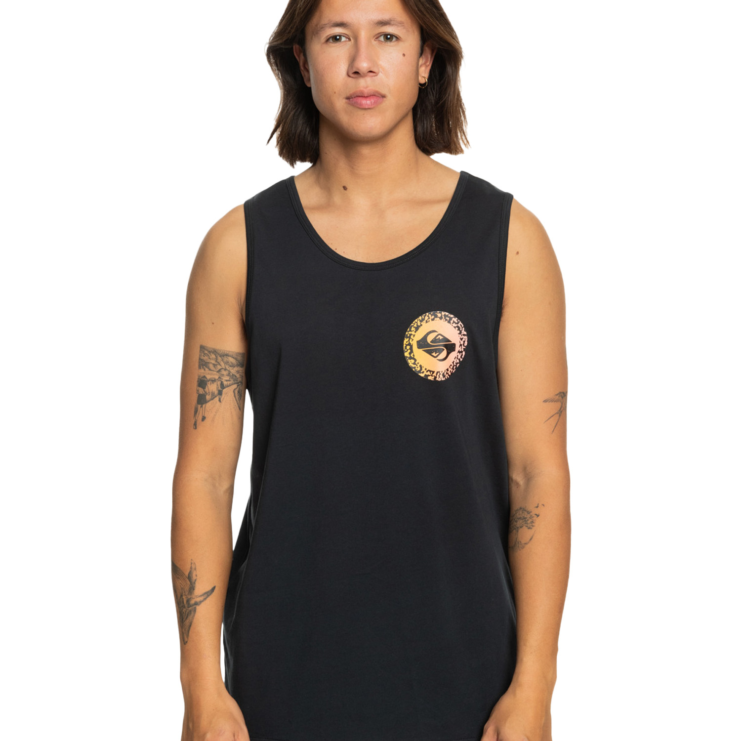  Quiksilver Erkek Atlet Long Fade Tank Siyah Günlük Giyim