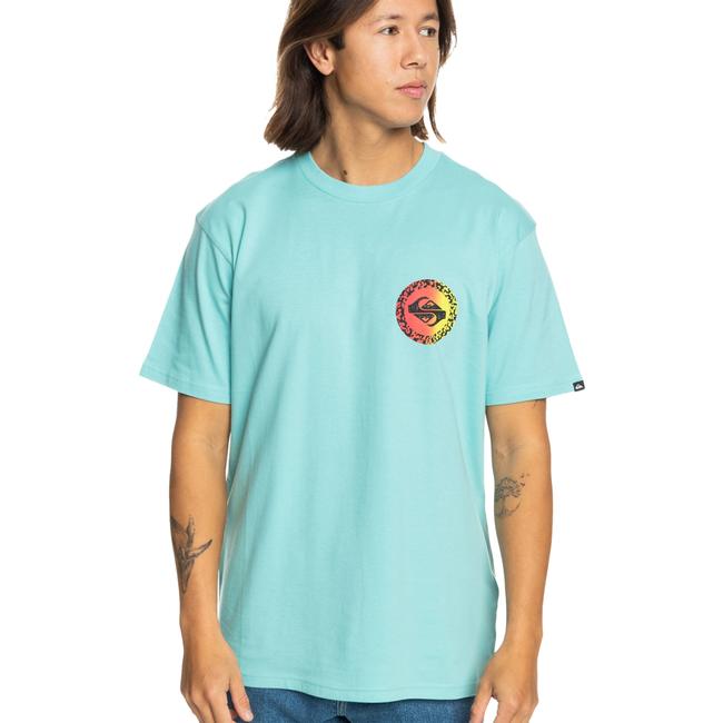  Quiksilver Long Fade Erkek Mavi Tişört