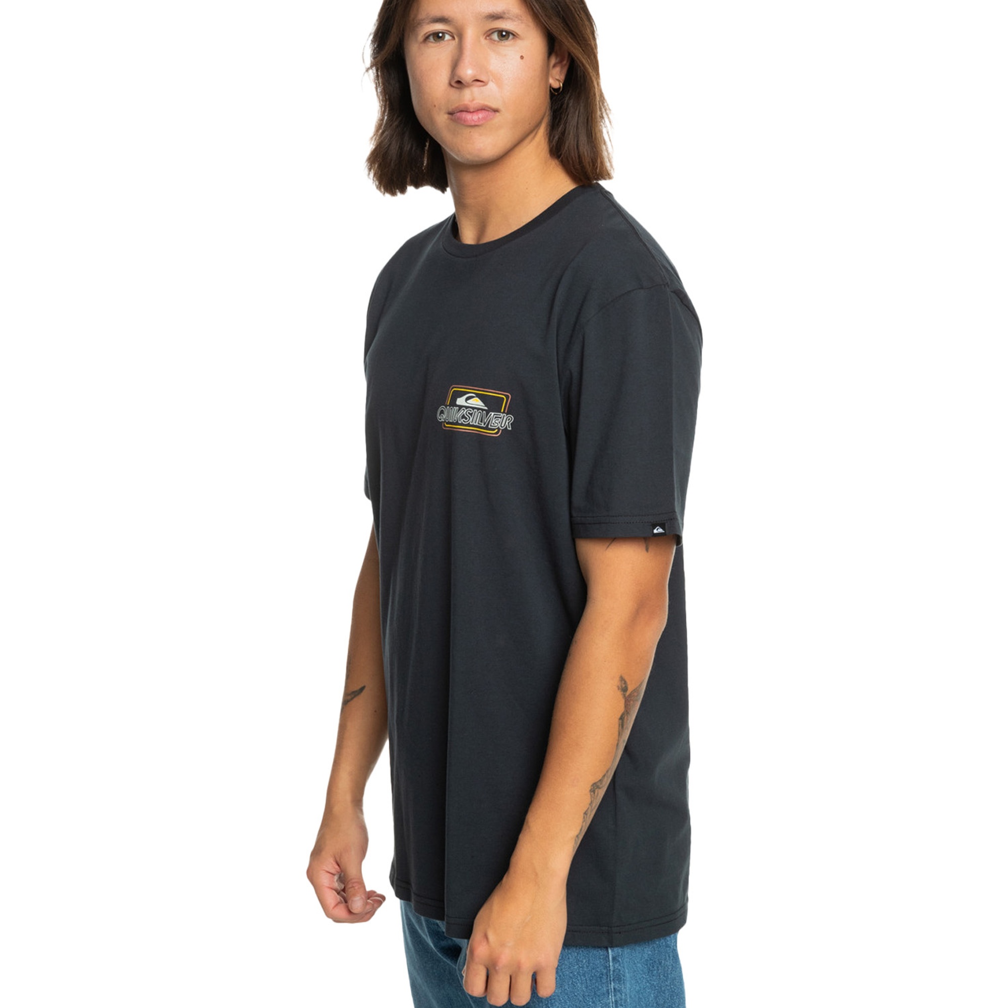 Quiksilver Line By Line Erkek Siyah Tişört