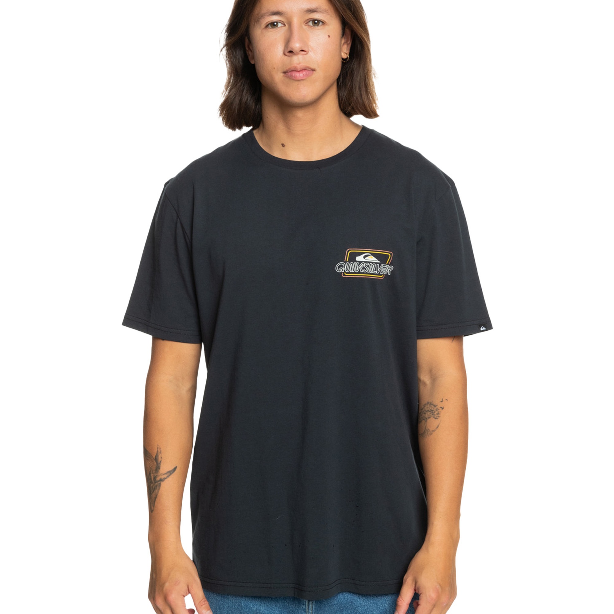 Quiksilver Line By Line Erkek Siyah Tişört