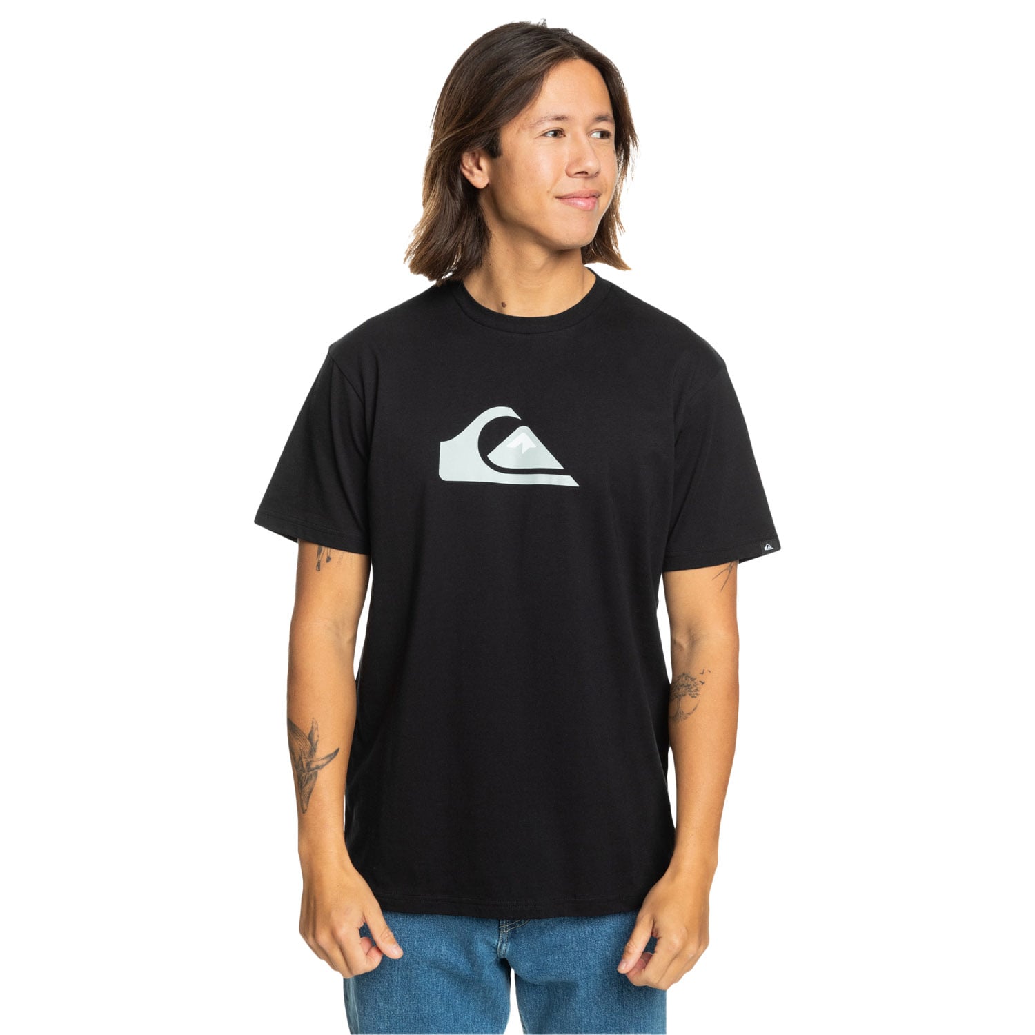  Quiksilver Comp Logo Erkek Siyah Tişört
