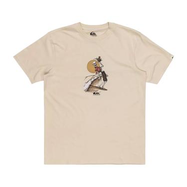  Quiksilver Neverending Surf Erkek Bej Tişört