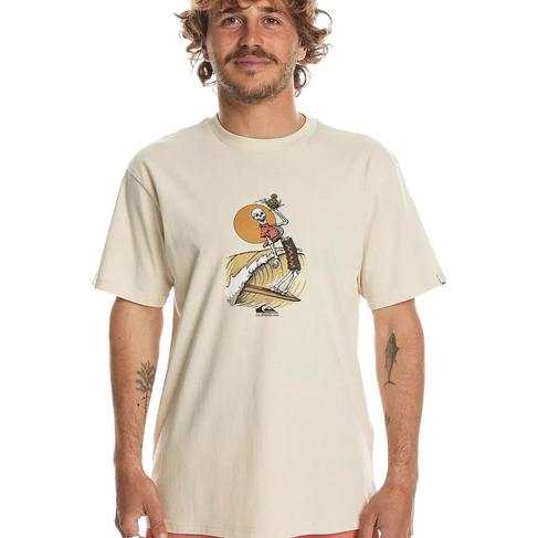  Quiksilver Neverending Surf Erkek Bej Tişört