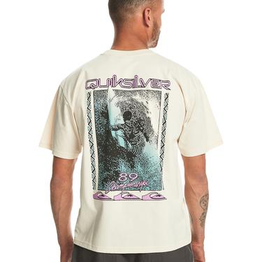  Quiksilver Back Flash Erkek Bej Tişört