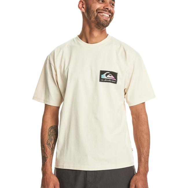  Quiksilver Back Flash Erkek Bej Tişört
