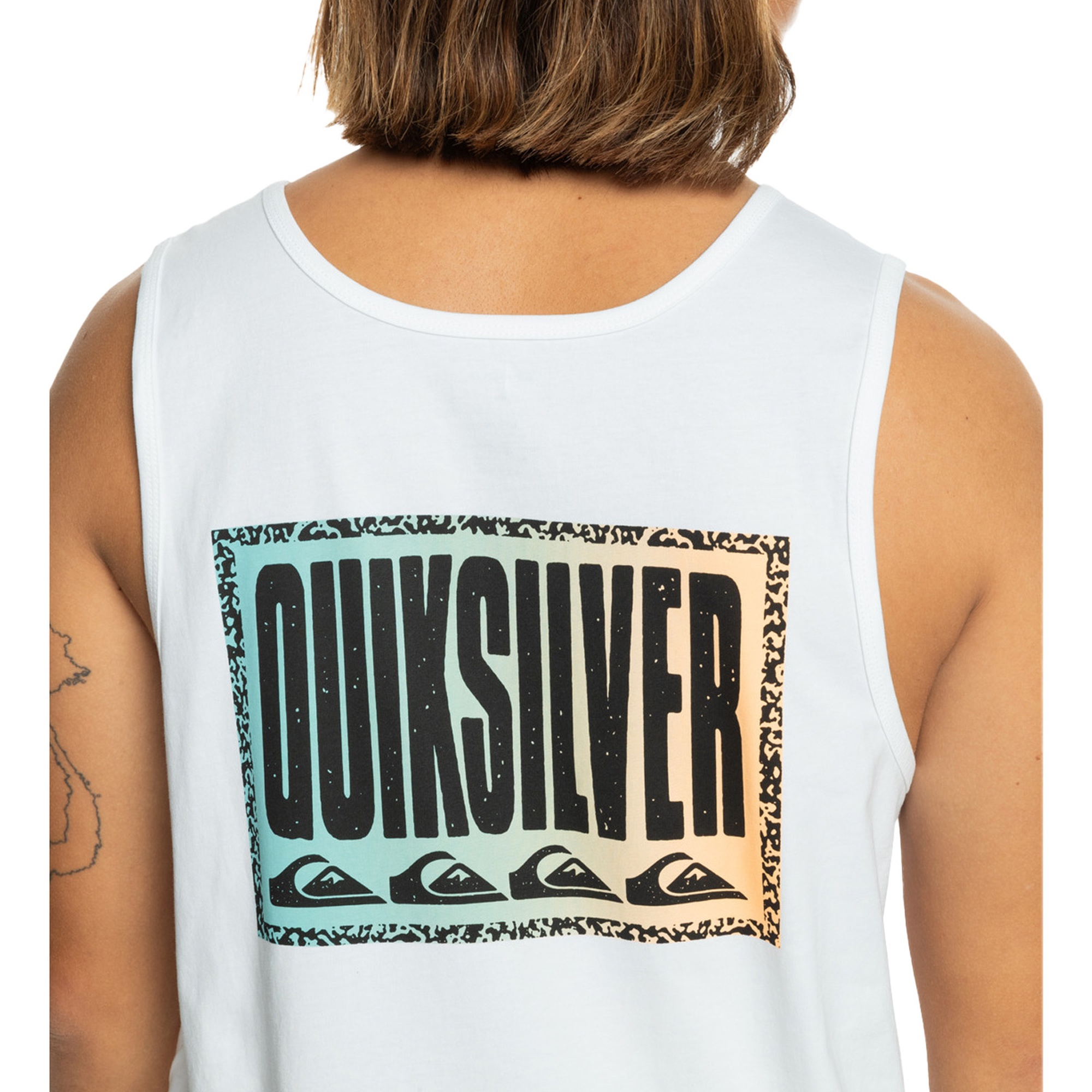 Quiksilver Erkek Atlet Long Fade Tank Beyaz Günlük Giyim