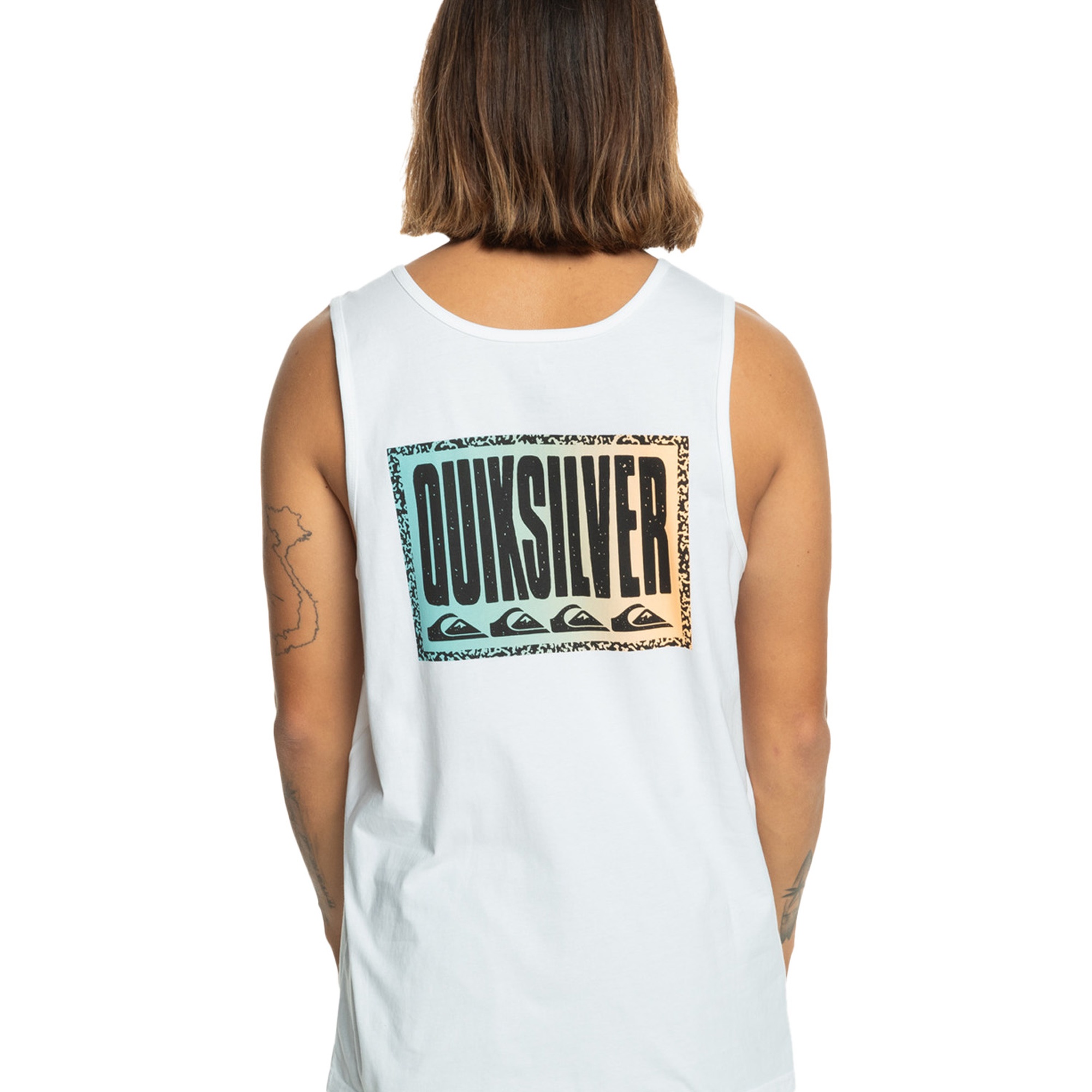 Quiksilver Erkek Atlet Long Fade Tank Beyaz Günlük Giyim