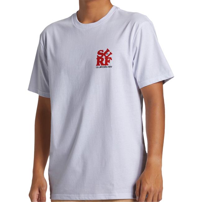  Quiksilver Surf Moe Erkek Beyaz Tişört