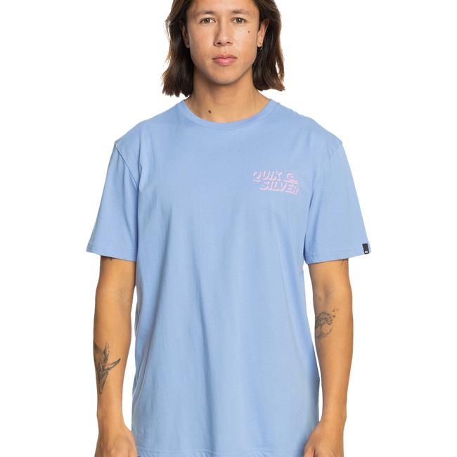  Quiksilver Shadow Knock Erkek Mavi Tişört