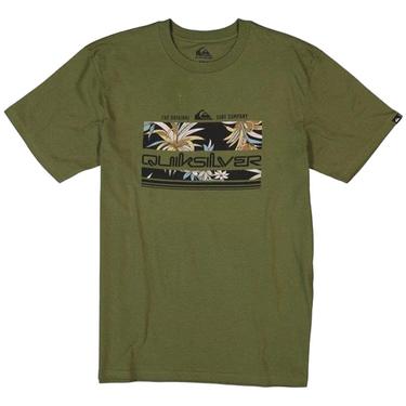  Quiksilver Tropical Rainbow Erkek Yeşil Tişört