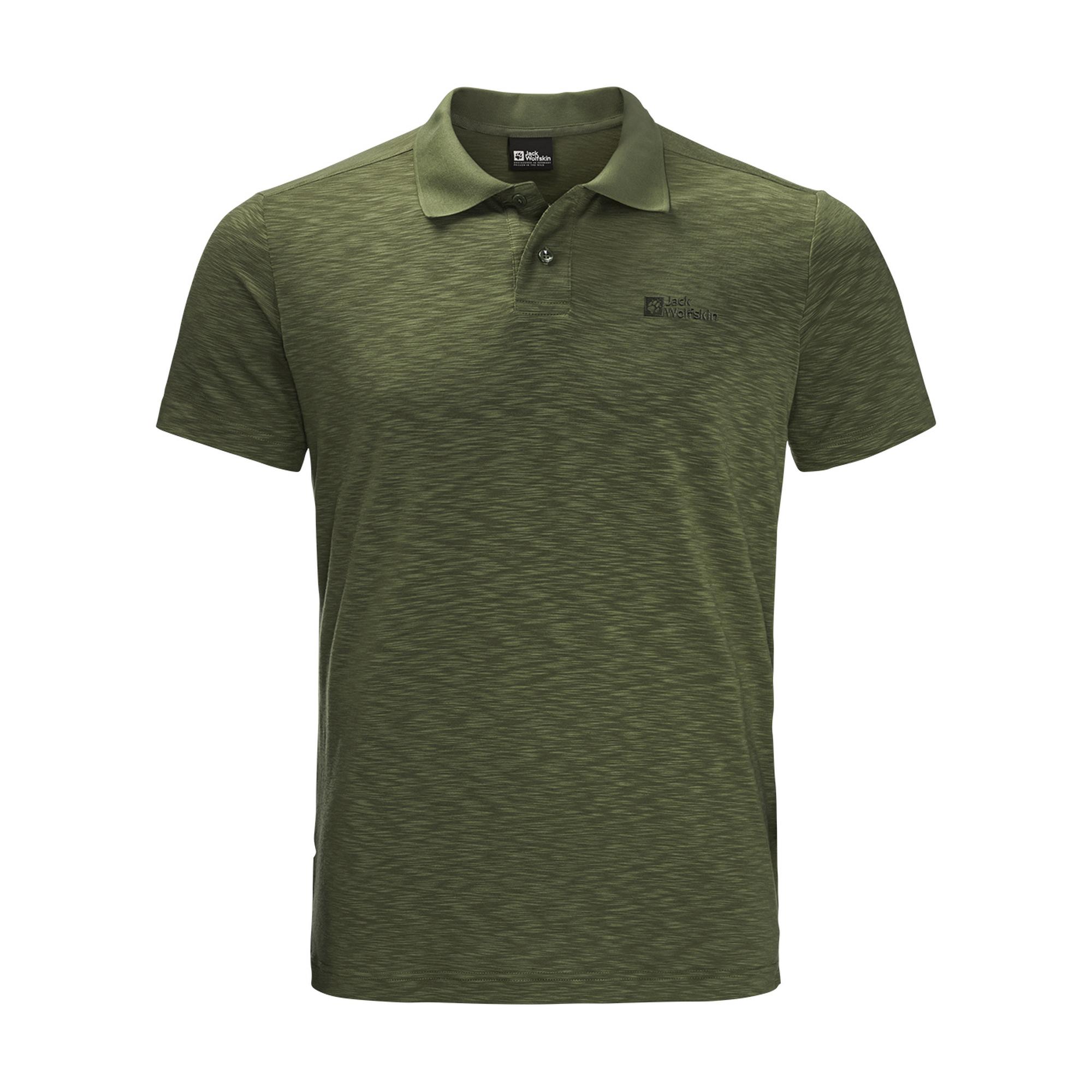 Jack Wolfskin Travel Polo Erkek Yeşil Tişört