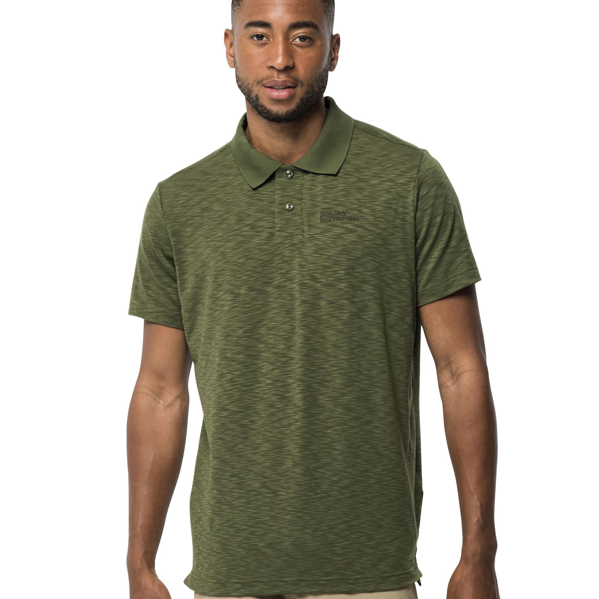 Jack Wolfskin Travel Polo Erkek Yeşil Tişört