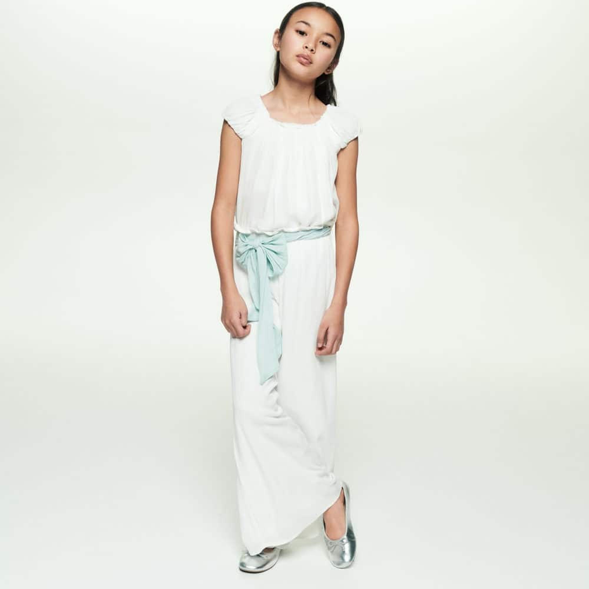 Mango Çocuk Bambu Bağ Detaylı Pantolon Beyaz