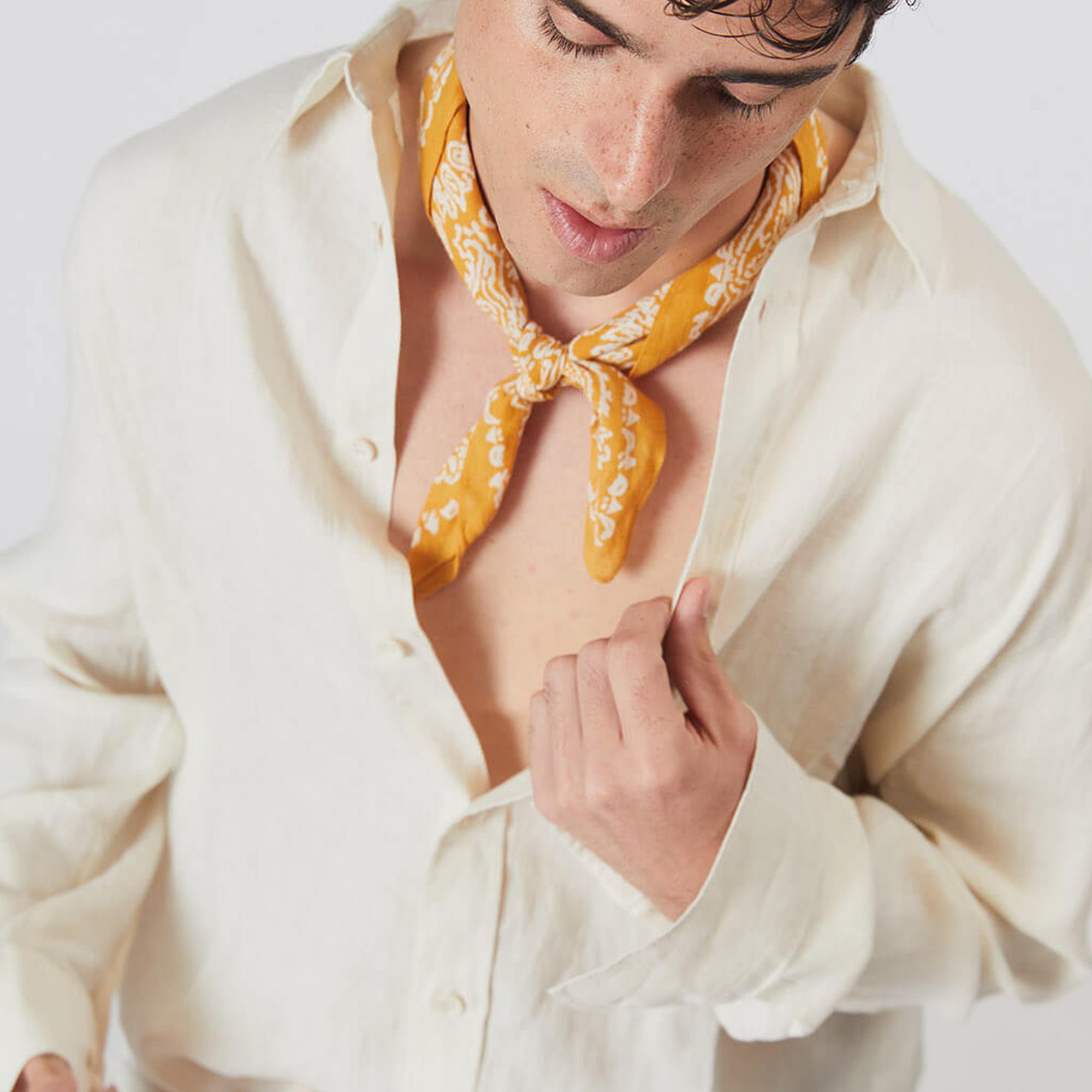 %100 Keten Oversize Gömlek