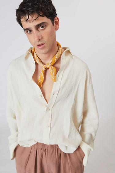  %100 Keten Oversize Gömlek