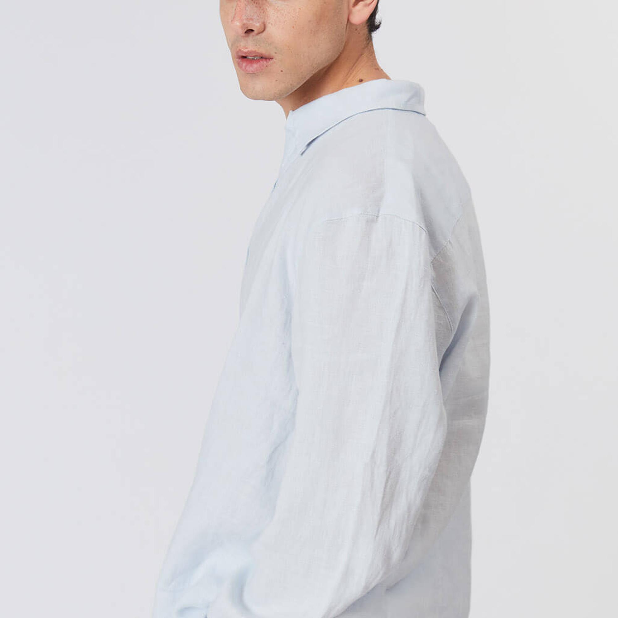 %100 Keten Oversize Gömlek