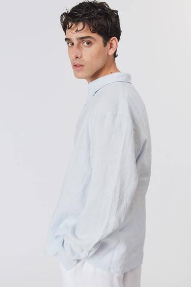  %100 Keten Oversize Gömlek