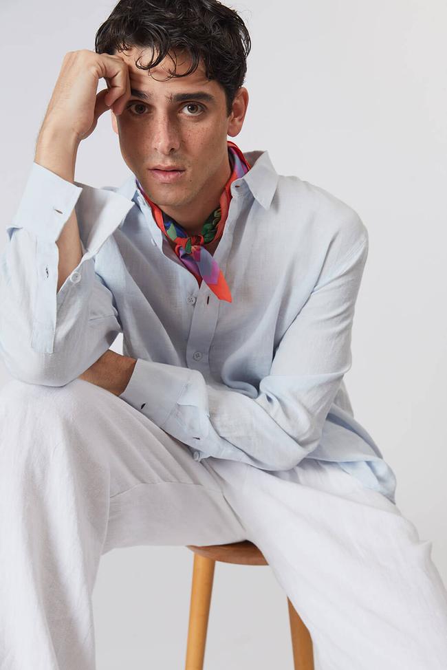  %100 Keten Oversize Gömlek