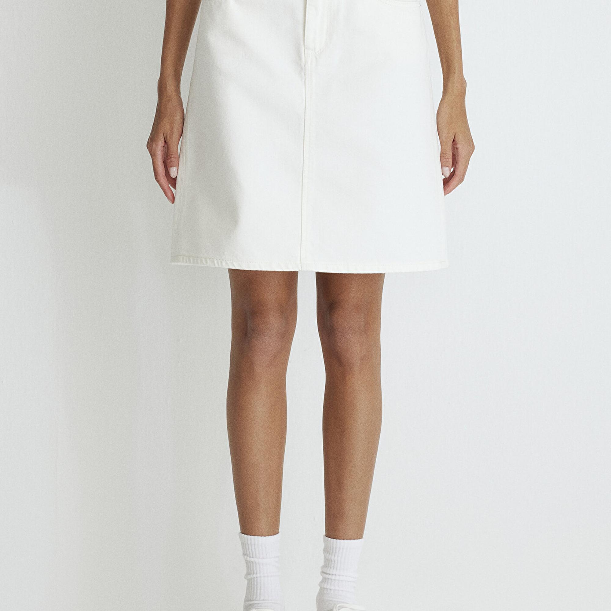 Mavi Valerie Casual Kırık Beyaz Jean Etek 1319887100