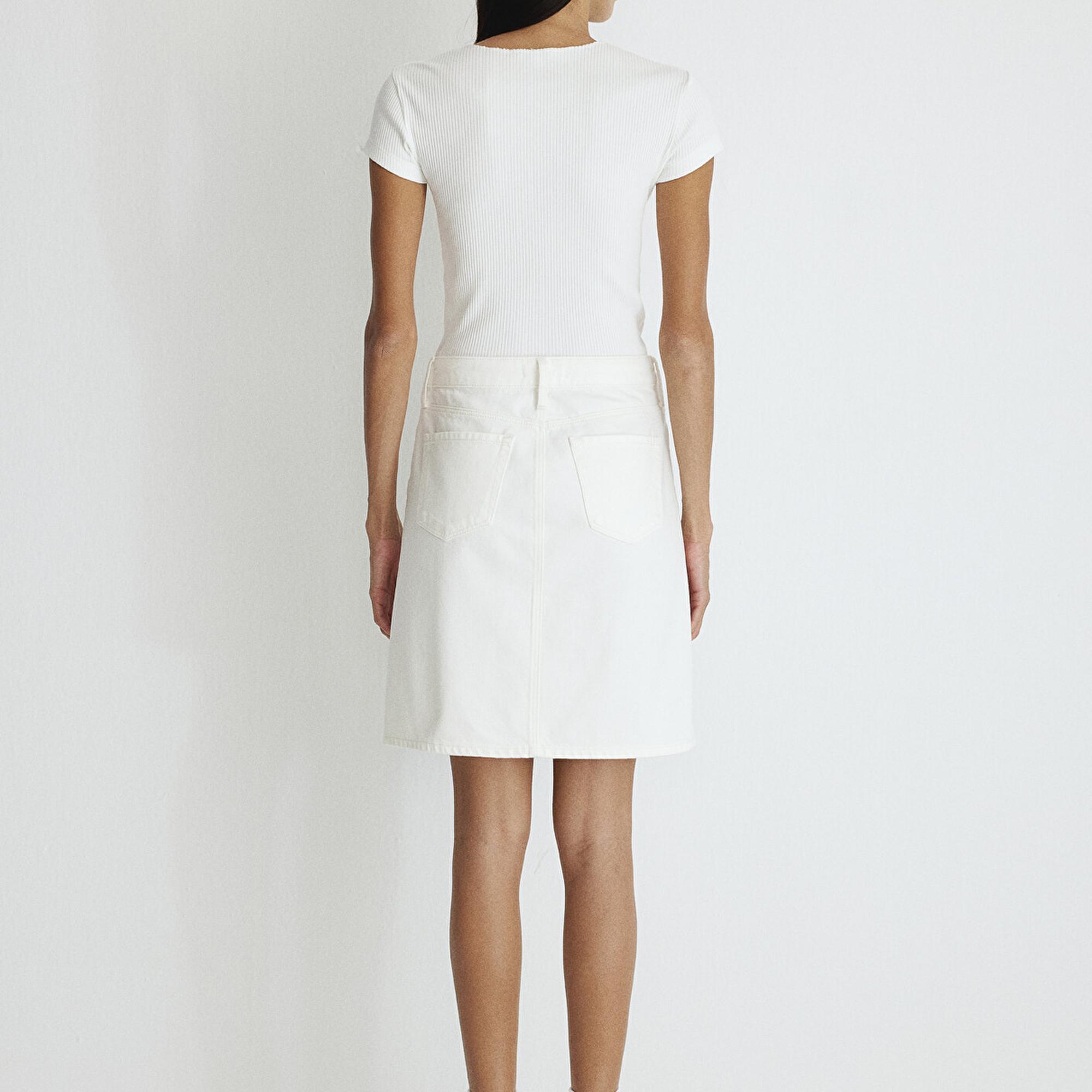 Mavi Valerie Casual Kırık Beyaz Jean Etek 1319887100