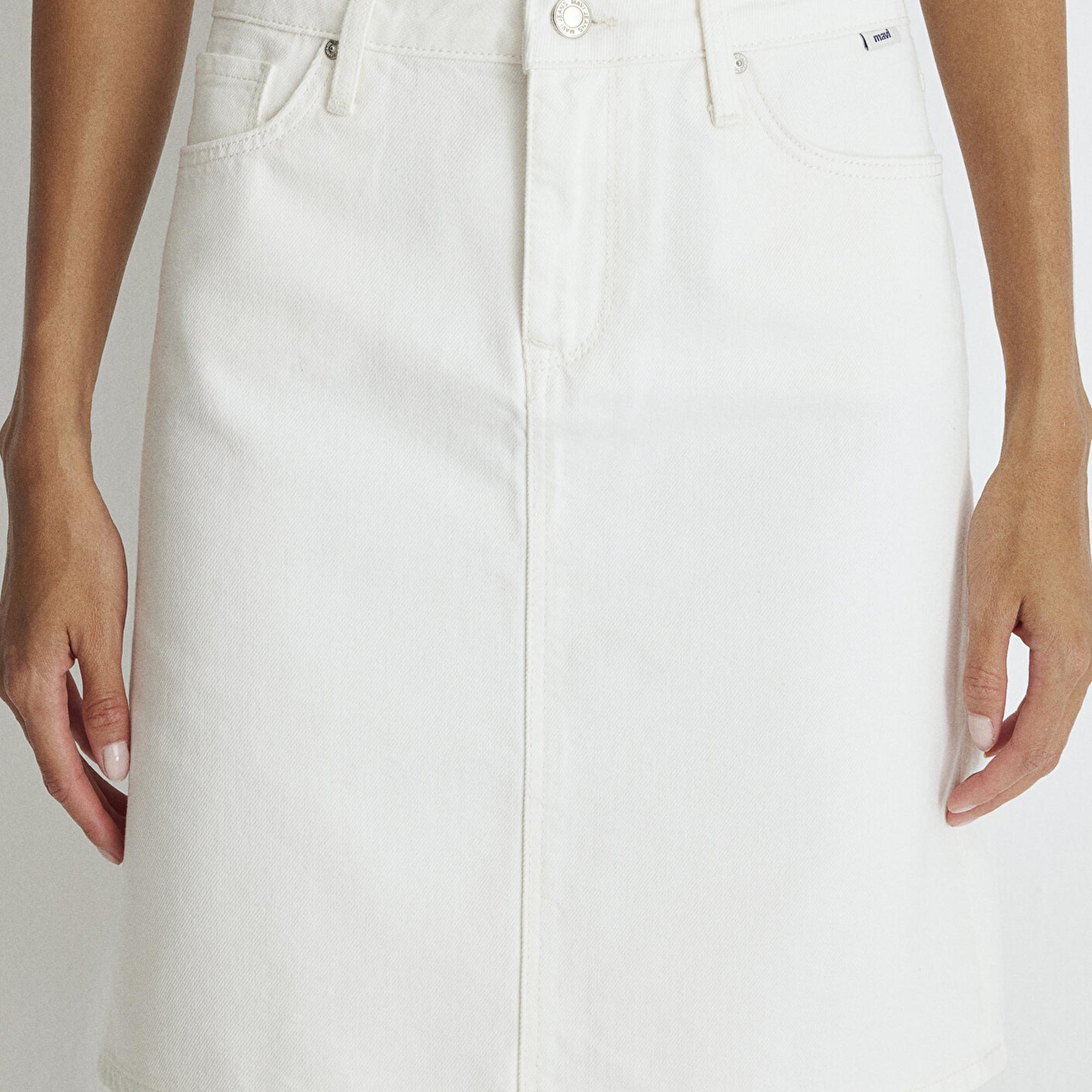 Mavi Valerie Casual Kırık Beyaz Jean Etek 1319887100