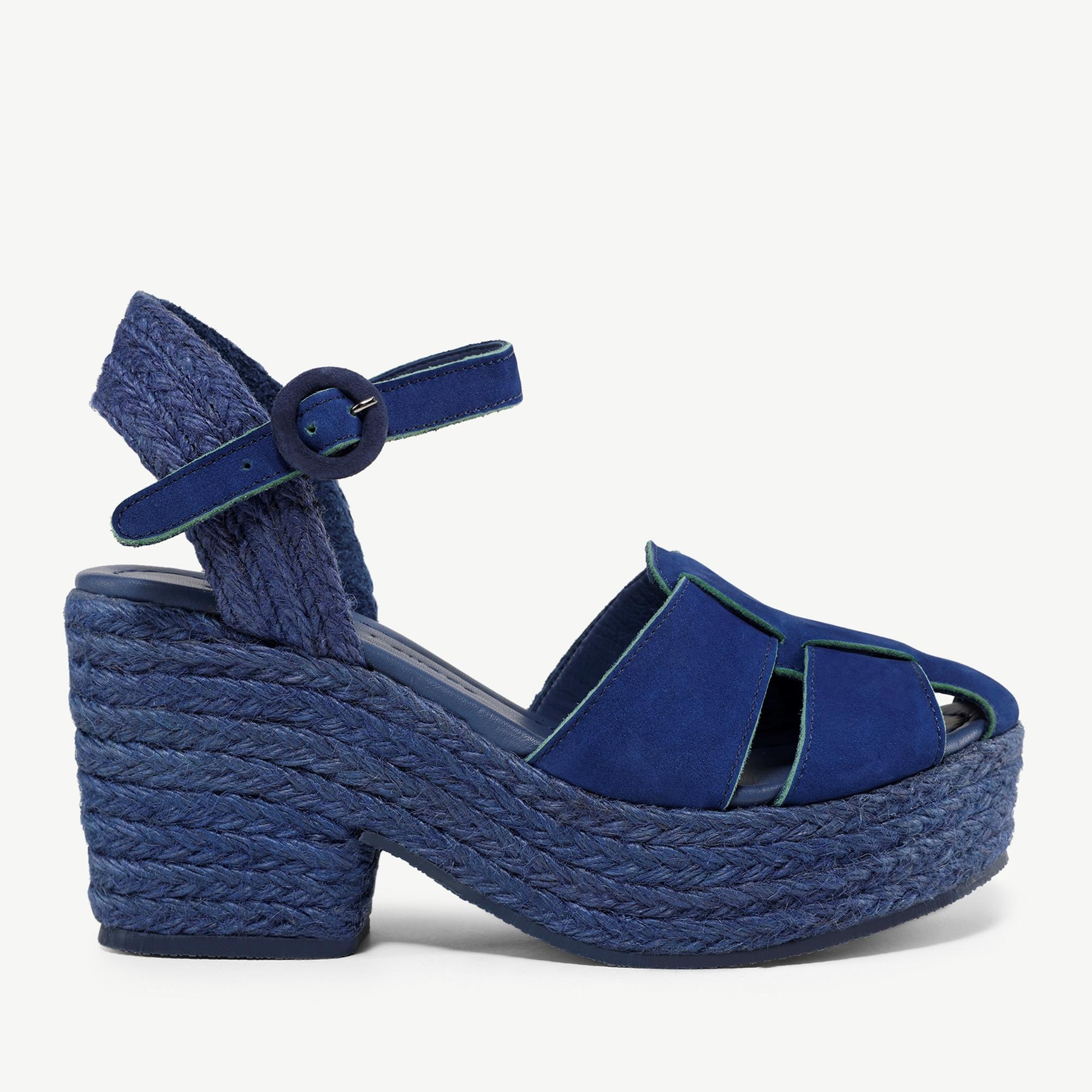 Yüksek Taban Deri Espadril