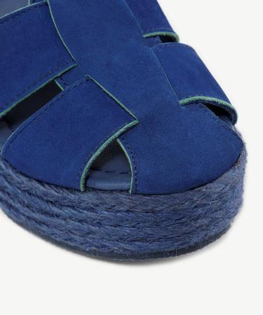  Yüksek Taban Deri Espadril