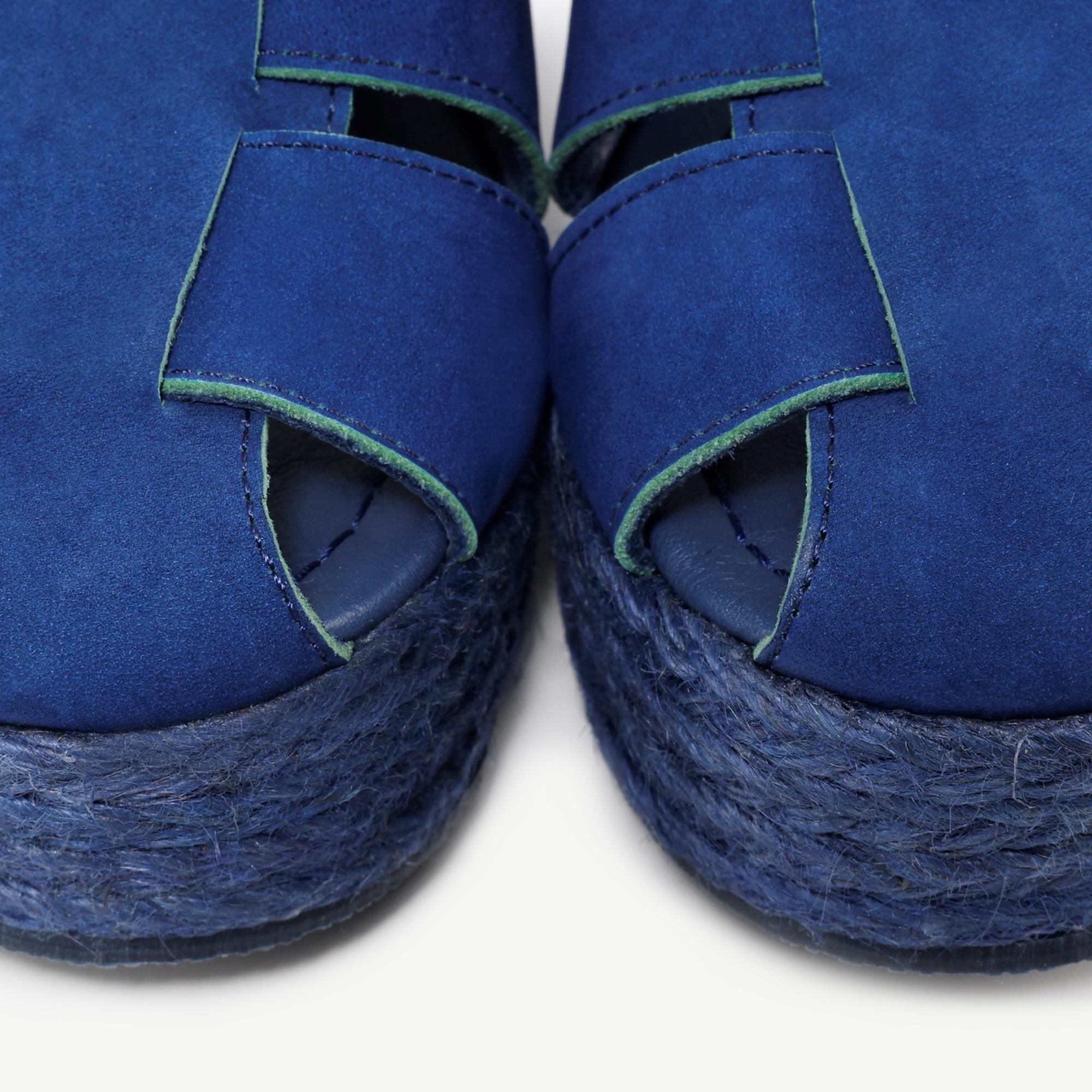 Yüksek Taban Deri Espadril