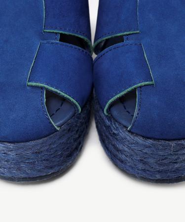  Yüksek Taban Deri Espadril