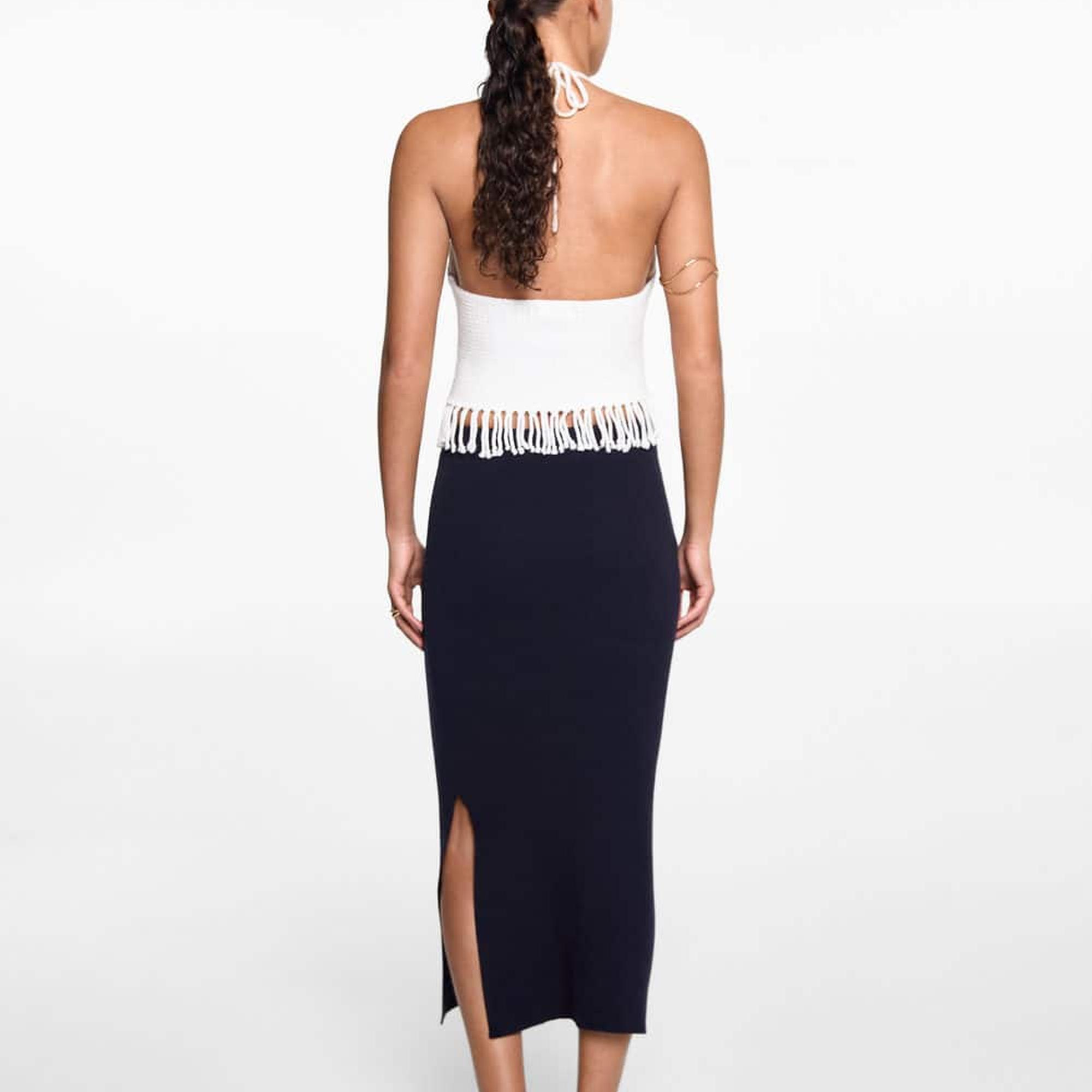 Mango Çocuk Yırtmaçlı Etek Lacivert