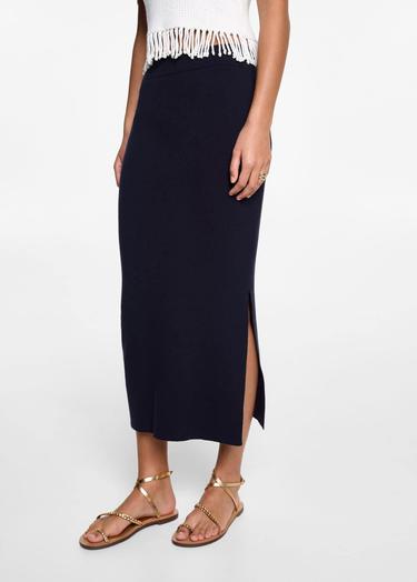  Mango Çocuk Yırtmaçlı Etek Lacivert