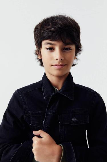  Mango Çocuk Cepli Denim Ceket Siyah Denim