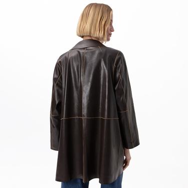  Bena Konyak Kadın Çift Taraflı Süet Deri Pardösü