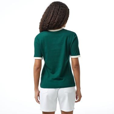  Tommy Hilfiger Reg Monotype Flock Kadın Yeşil T-Shirt