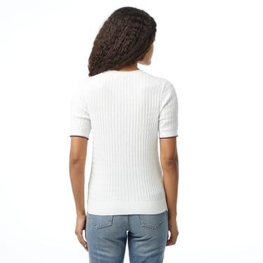  Tommy Hilfiger Co Cable Kadın Beyaz Kazak