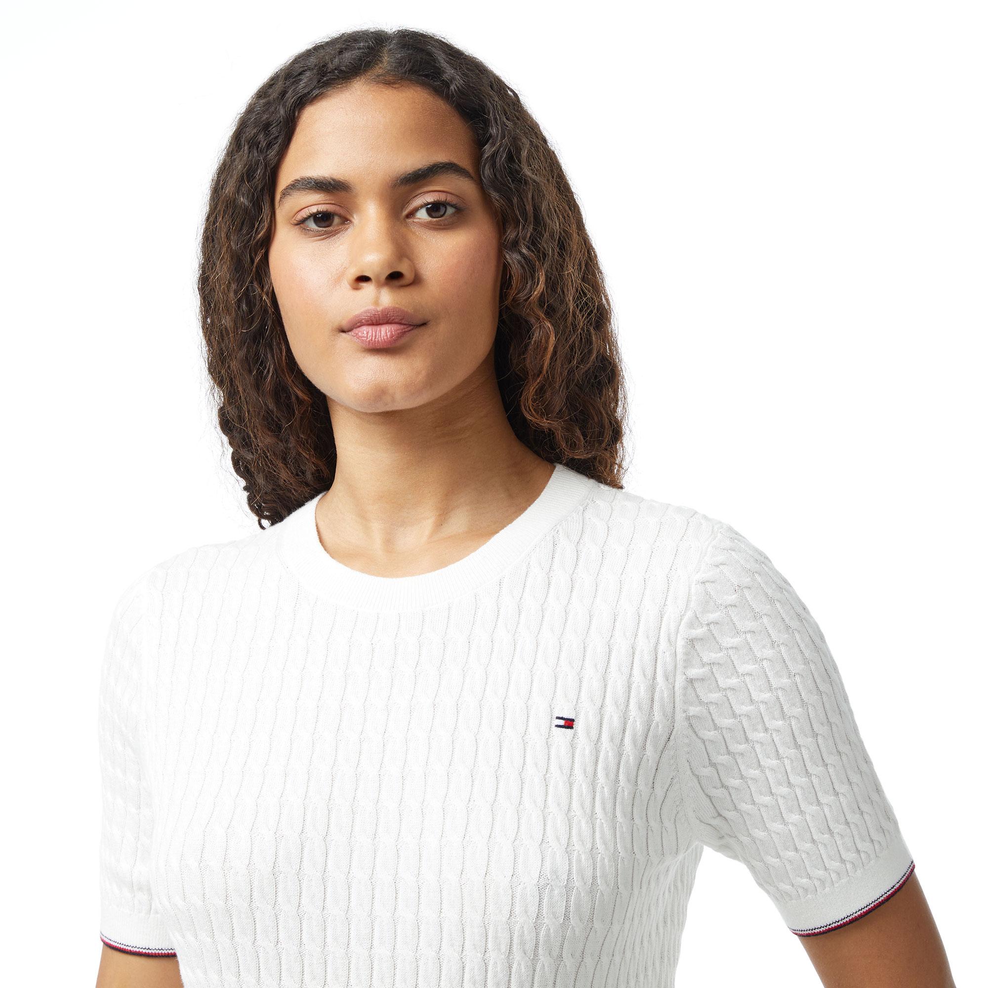 Tommy Hilfiger Co Cable Kadın Beyaz Kazak