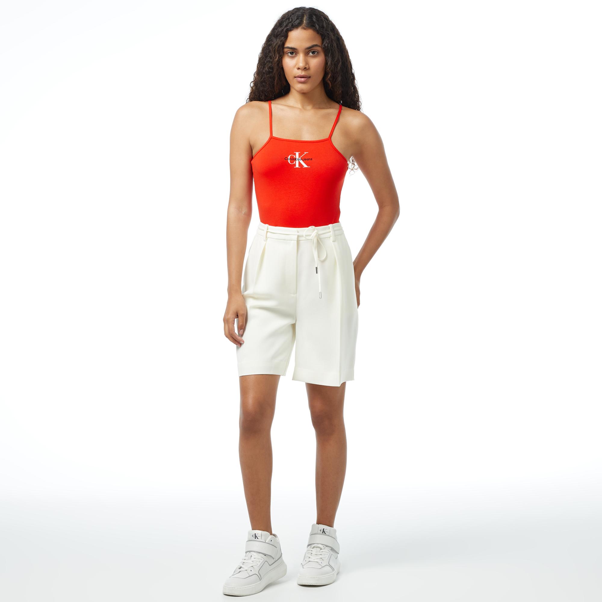 Calvin Klein Premium Essentials Kadın Beyaz Şort