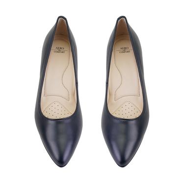  Kadın Lacivert Topuklu Deri DesaComfort Klasik Ayakkabı