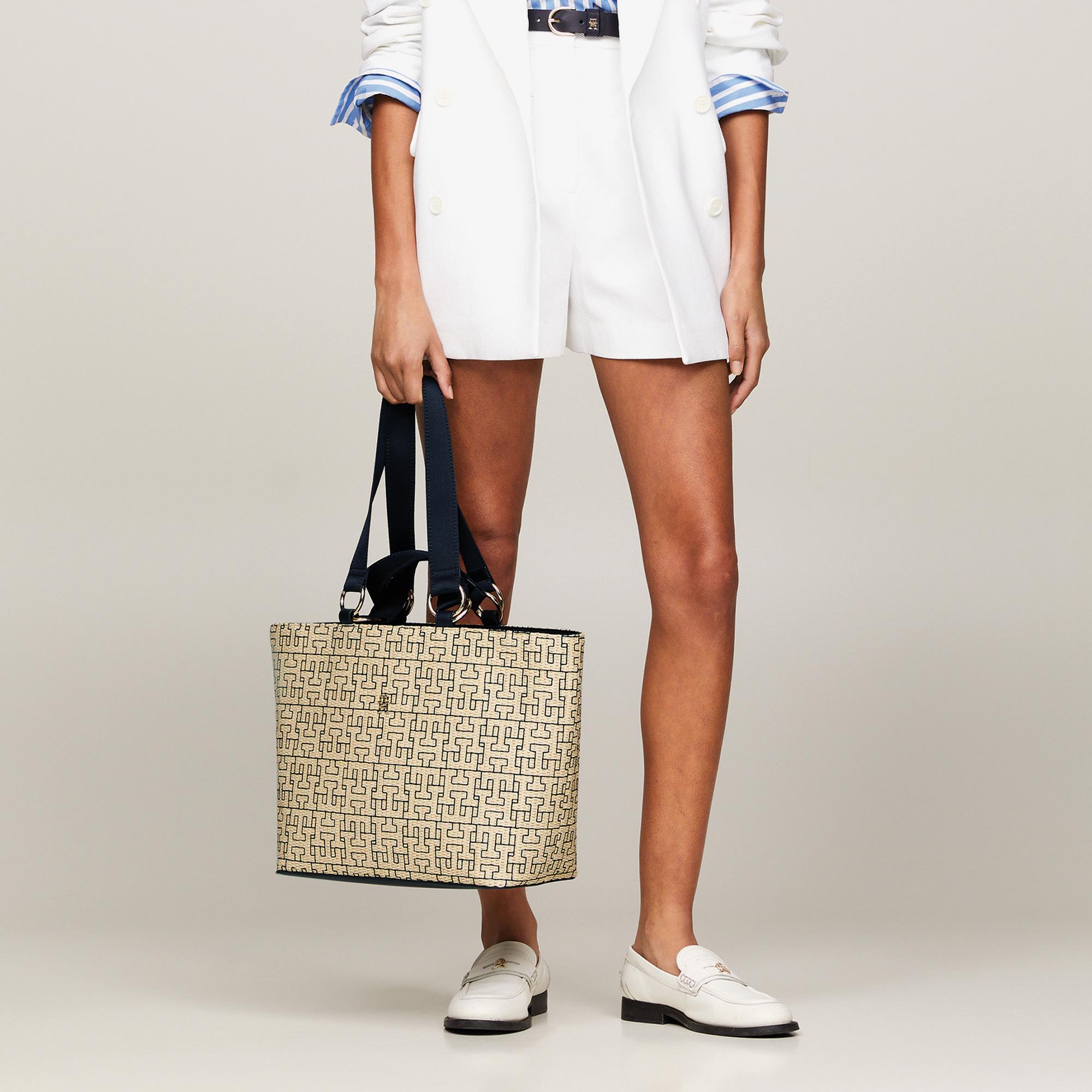 Tommy Hilfiger City Mono Mono Kadın Bej El Çantası