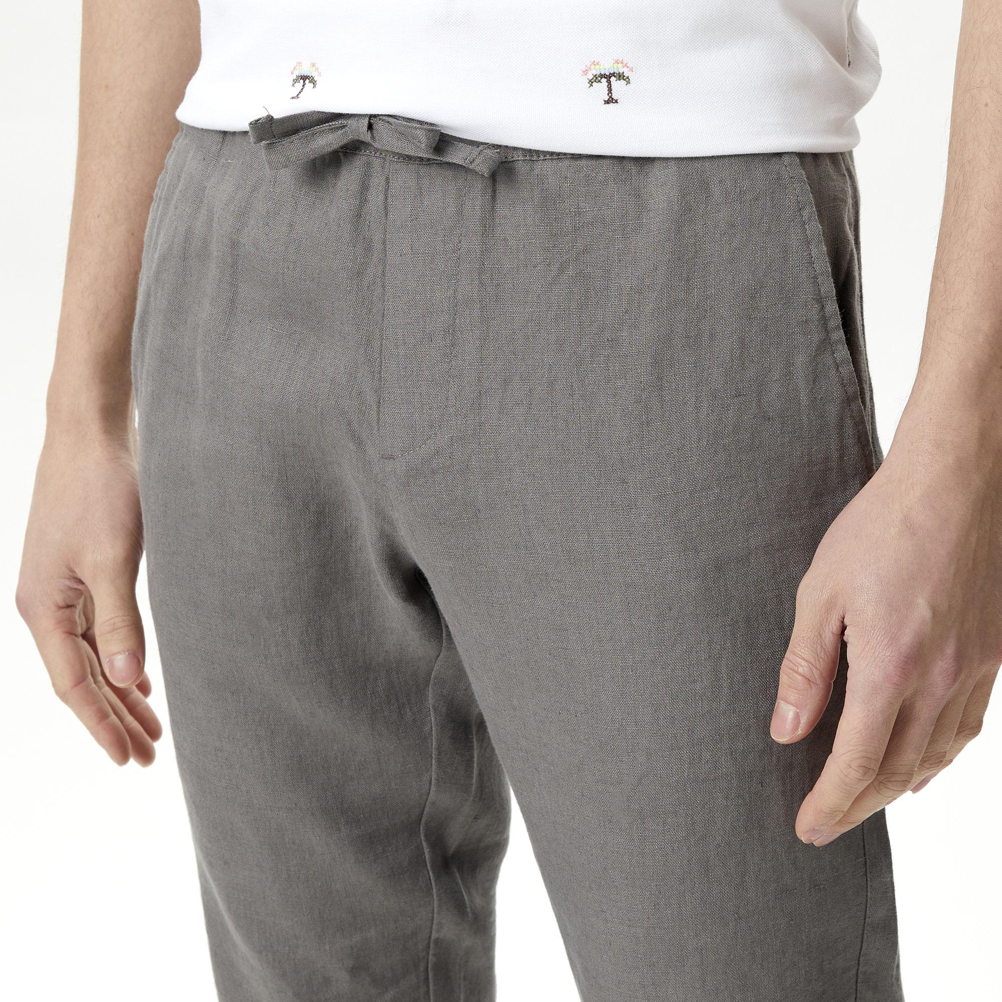 Nautica Erkek Gri Keten Pantolon